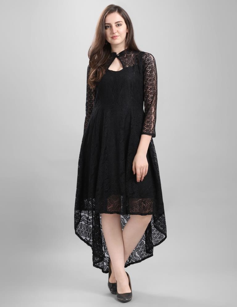 Black Coloured Net Russell Net Dress