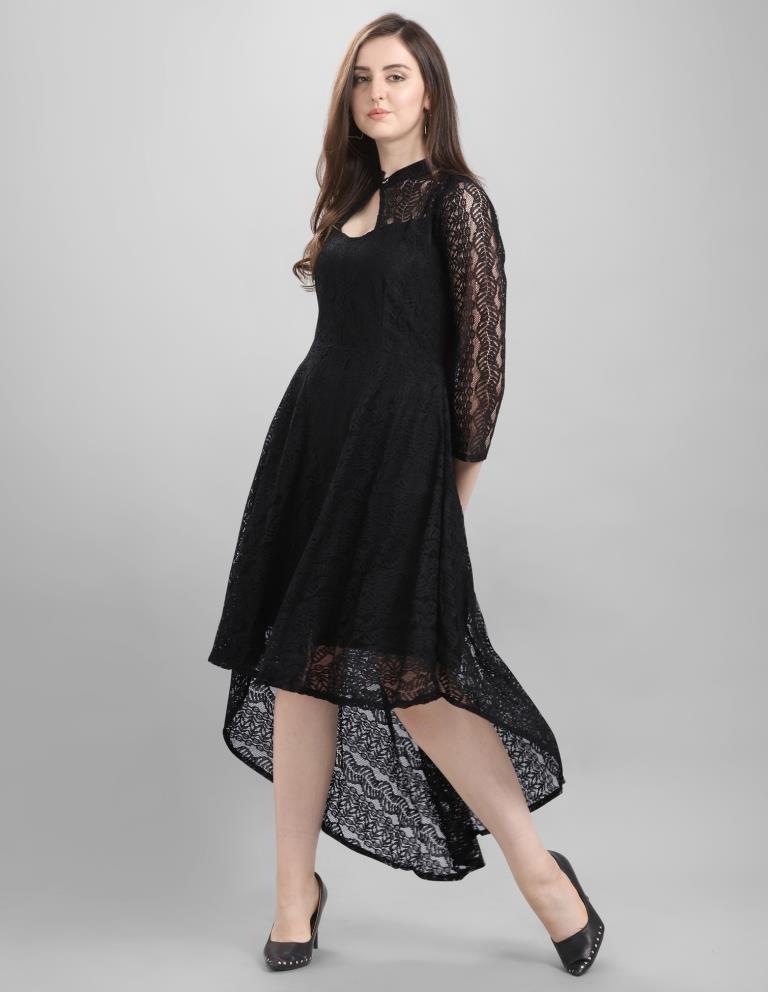 Black Coloured Net Russell Net Dress