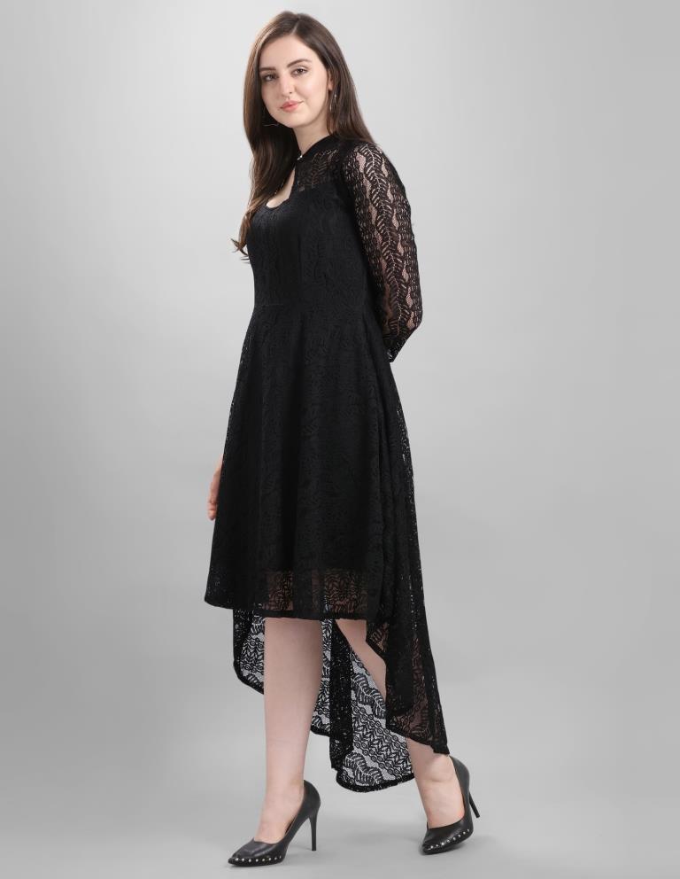 Black Coloured Net Russell Net Dress