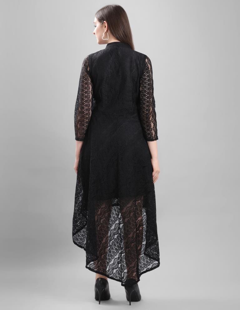 Black Coloured Net Russell Net Dress