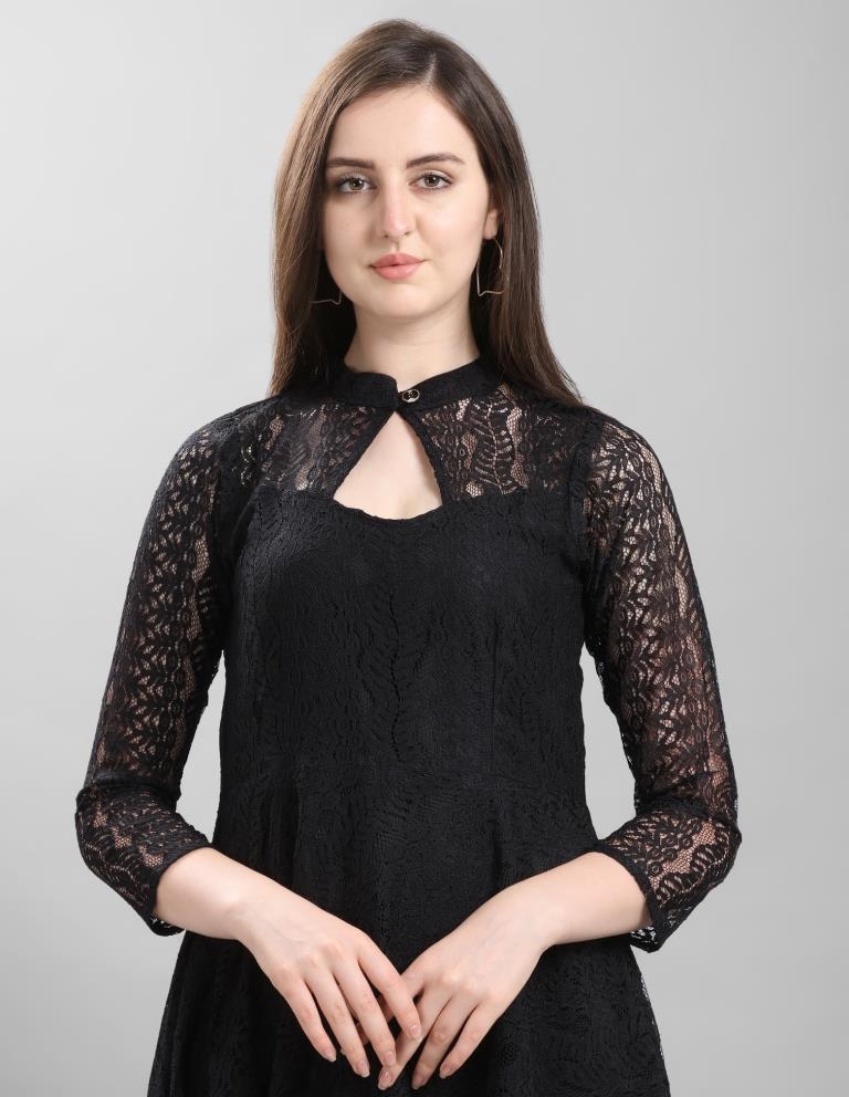 Black Coloured Net Russell Net Dress