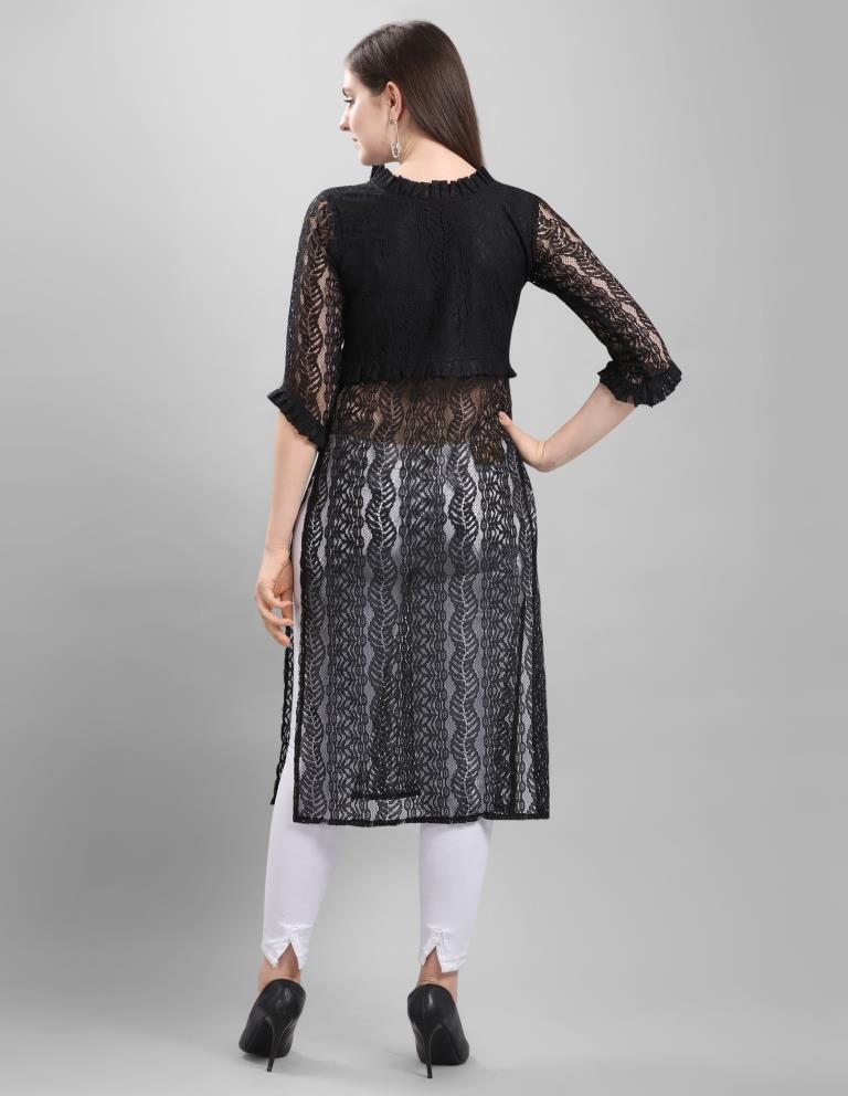 Black Coloured Net Russell Net Dress