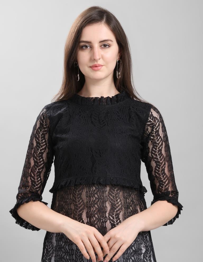 Black Coloured Net Russell Net Dress