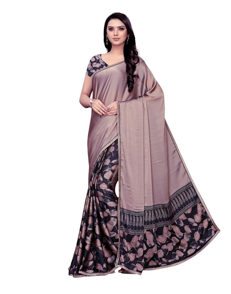 Beige Coloured Chiffon Printed Saree