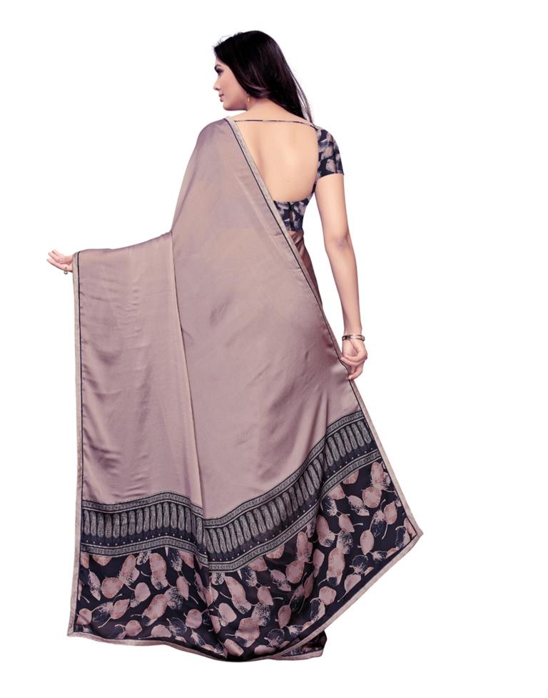 Beige Coloured Chiffon Printed Saree