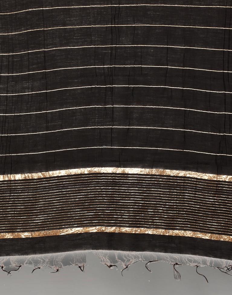 Black Golden Stripes Dupatta