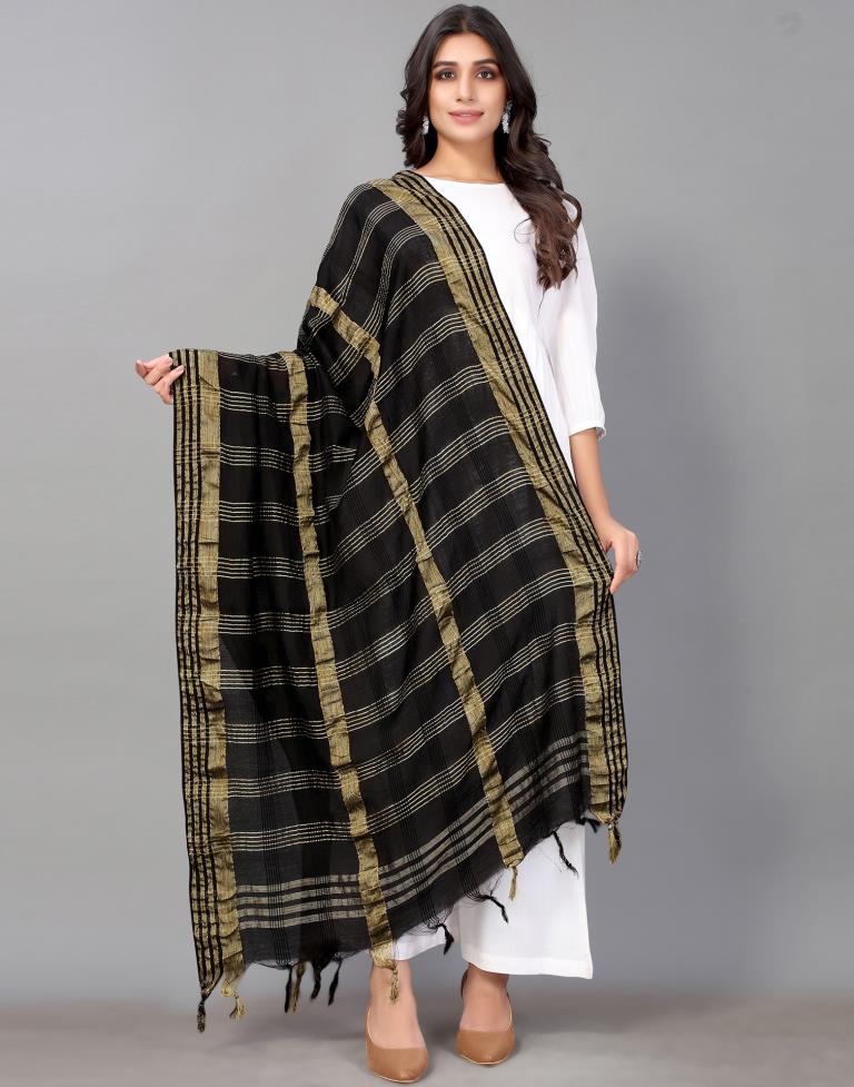 Black Cotton Dupatta