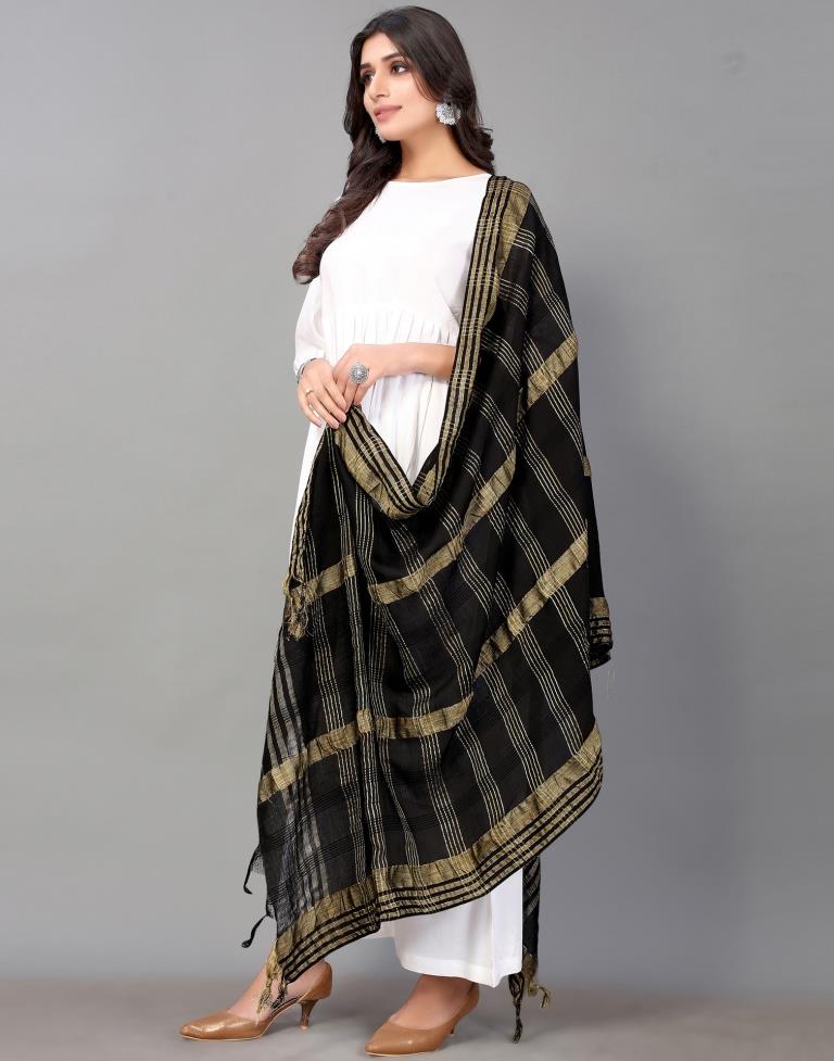 Black Cotton Dupatta