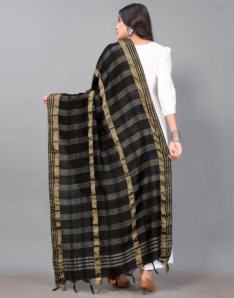 Black Cotton Dupatta