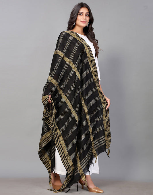 Black Cotton Dupatta