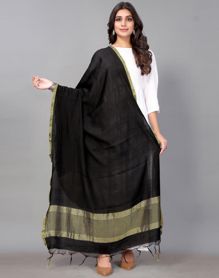 Black Cotton Dupatta