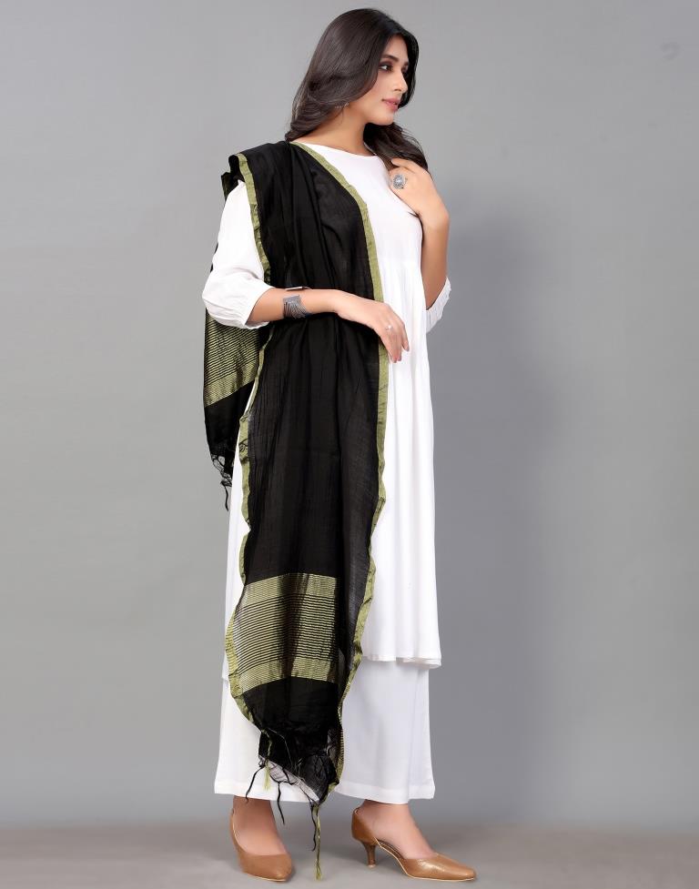 Black Cotton Dupatta