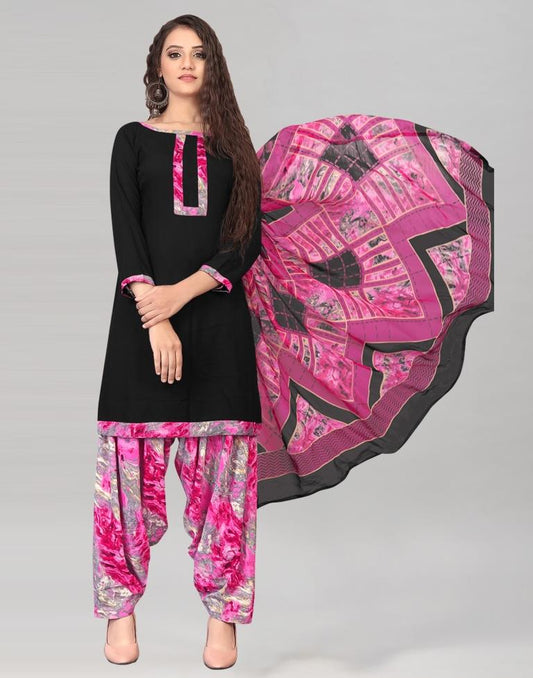 Black Dyed Unstitched Salwar Suit