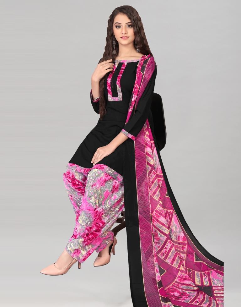 Black Dyed Unstitched Salwar Suit