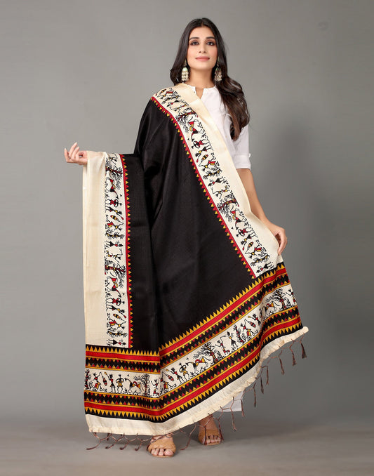 Black Printed Dupatta