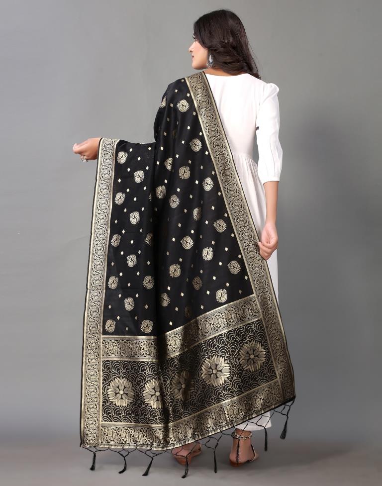 Black Jacquard Dupatta