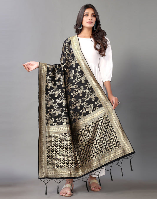 Black Jacquard Dupatta