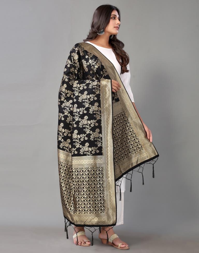 Black Jacquard Dupatta