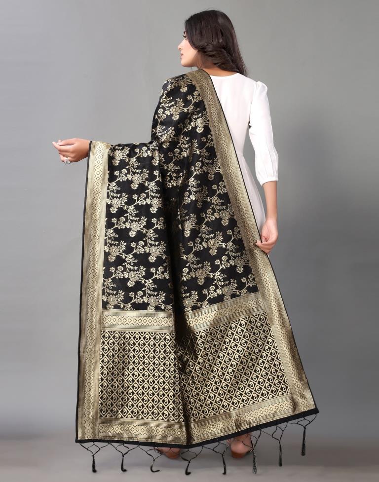 Black Jacquard Dupatta