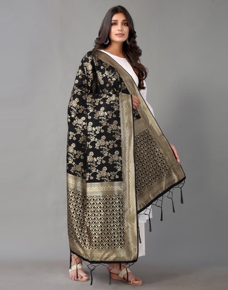 Black Jacquard Dupatta