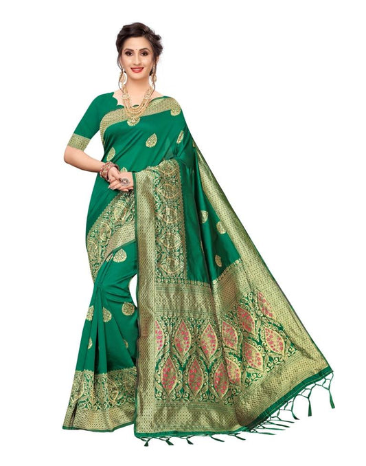 Green Banarasi Silk Saree