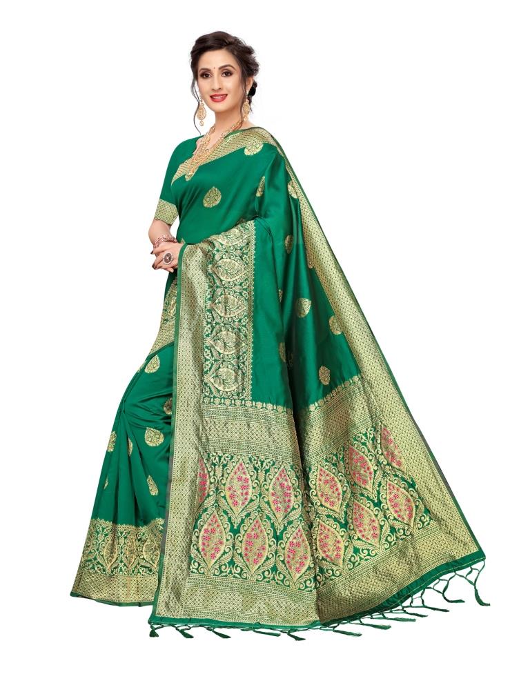 Green Banarasi Silk Saree