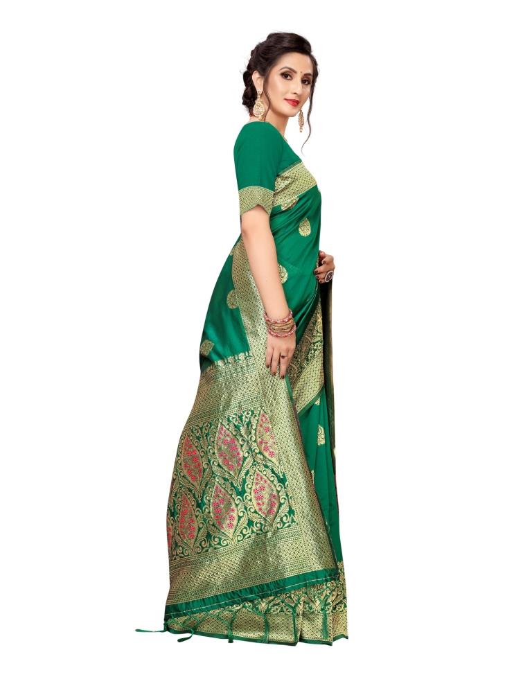 Green Banarasi Silk Saree