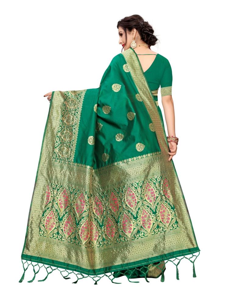 Green Banarasi Silk Saree