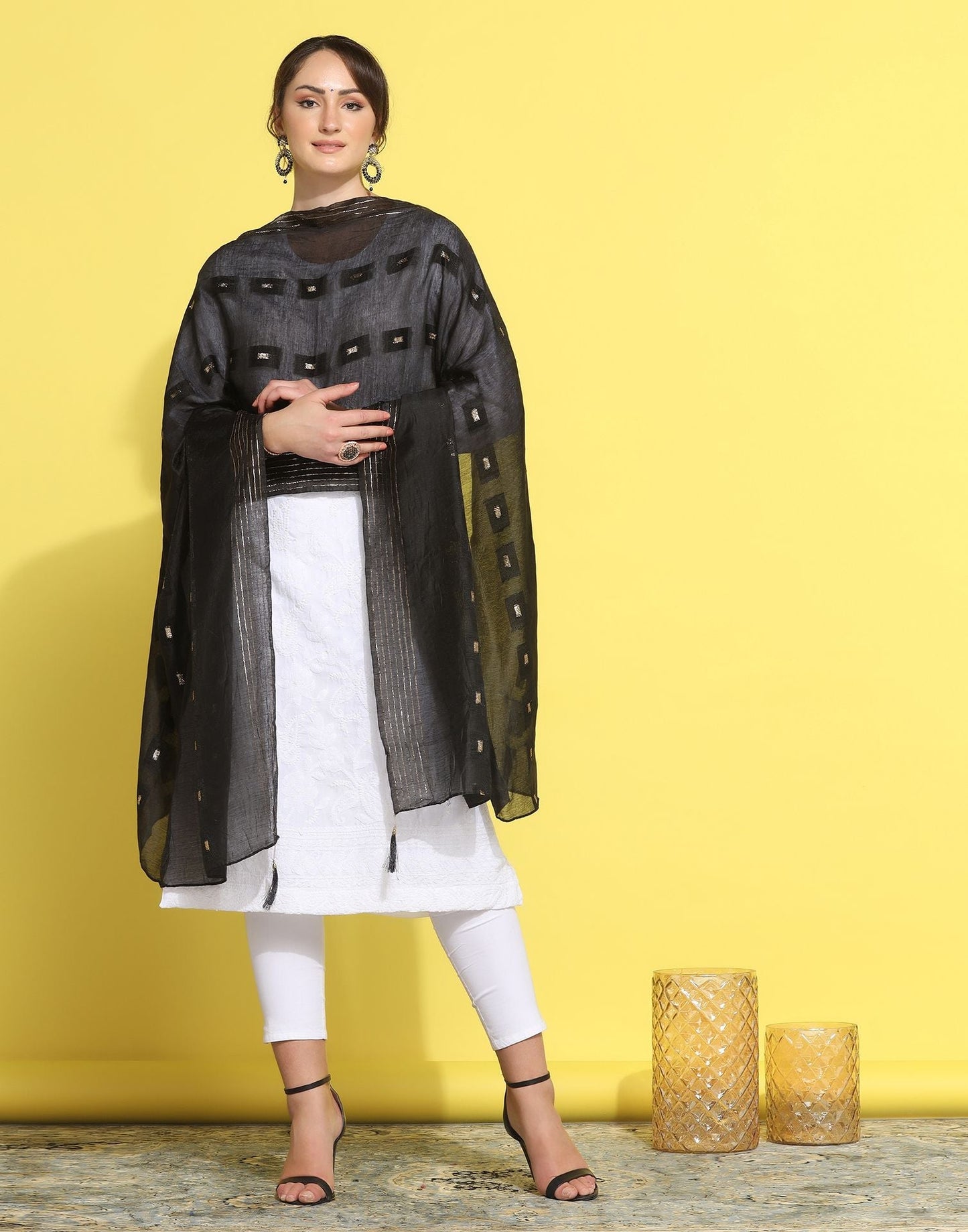 Black Cotton Dupatta