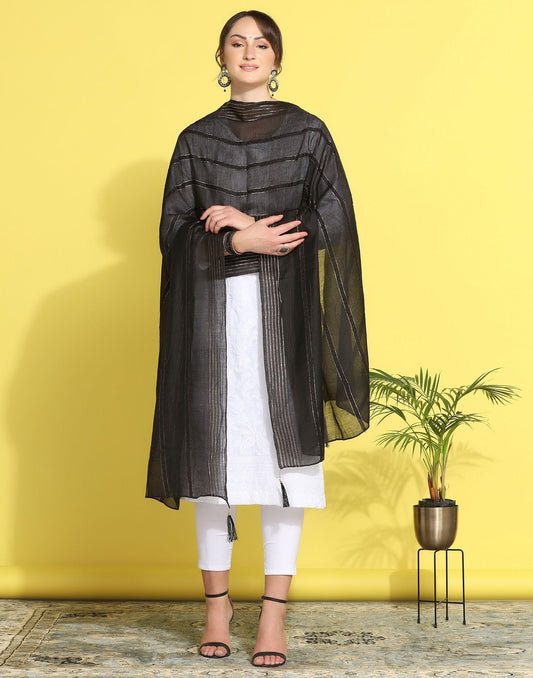 Black Cotton Dupatta