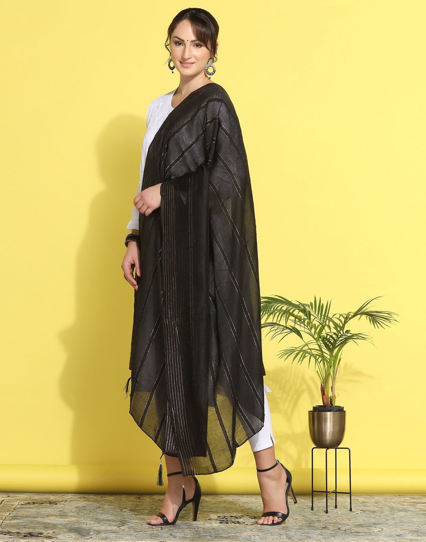 Black Cotton Dupatta