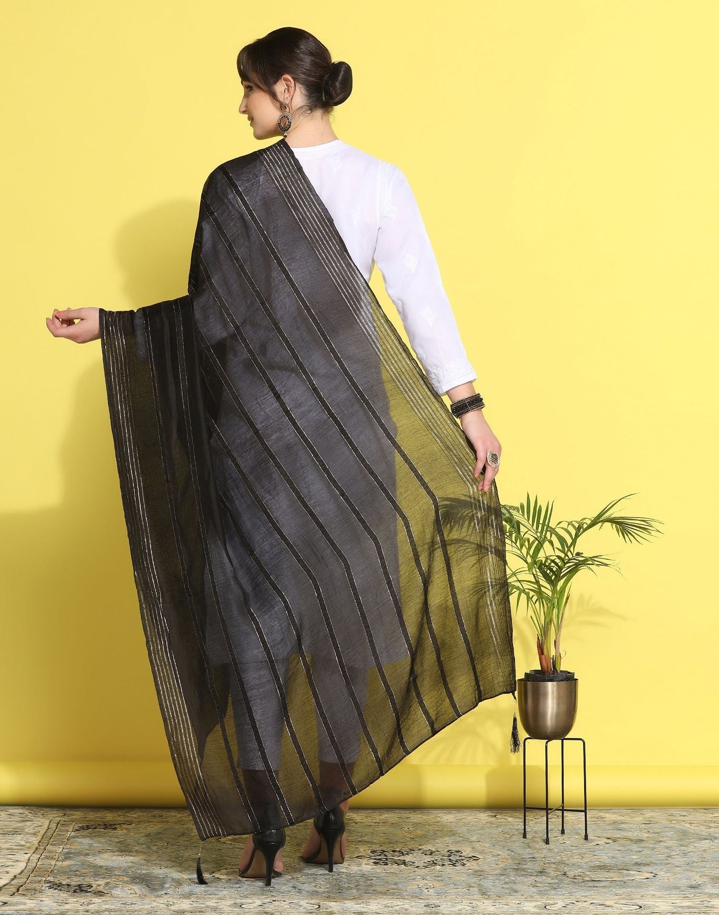 Black Cotton Dupatta