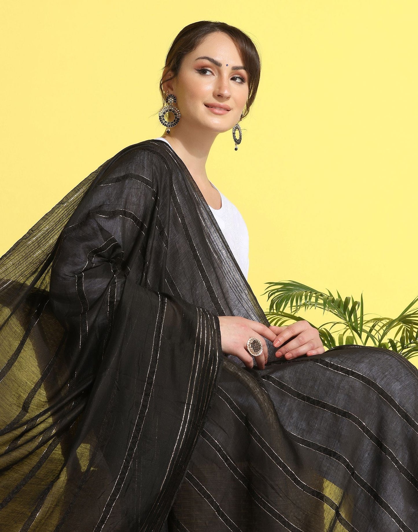 Black Cotton Dupatta