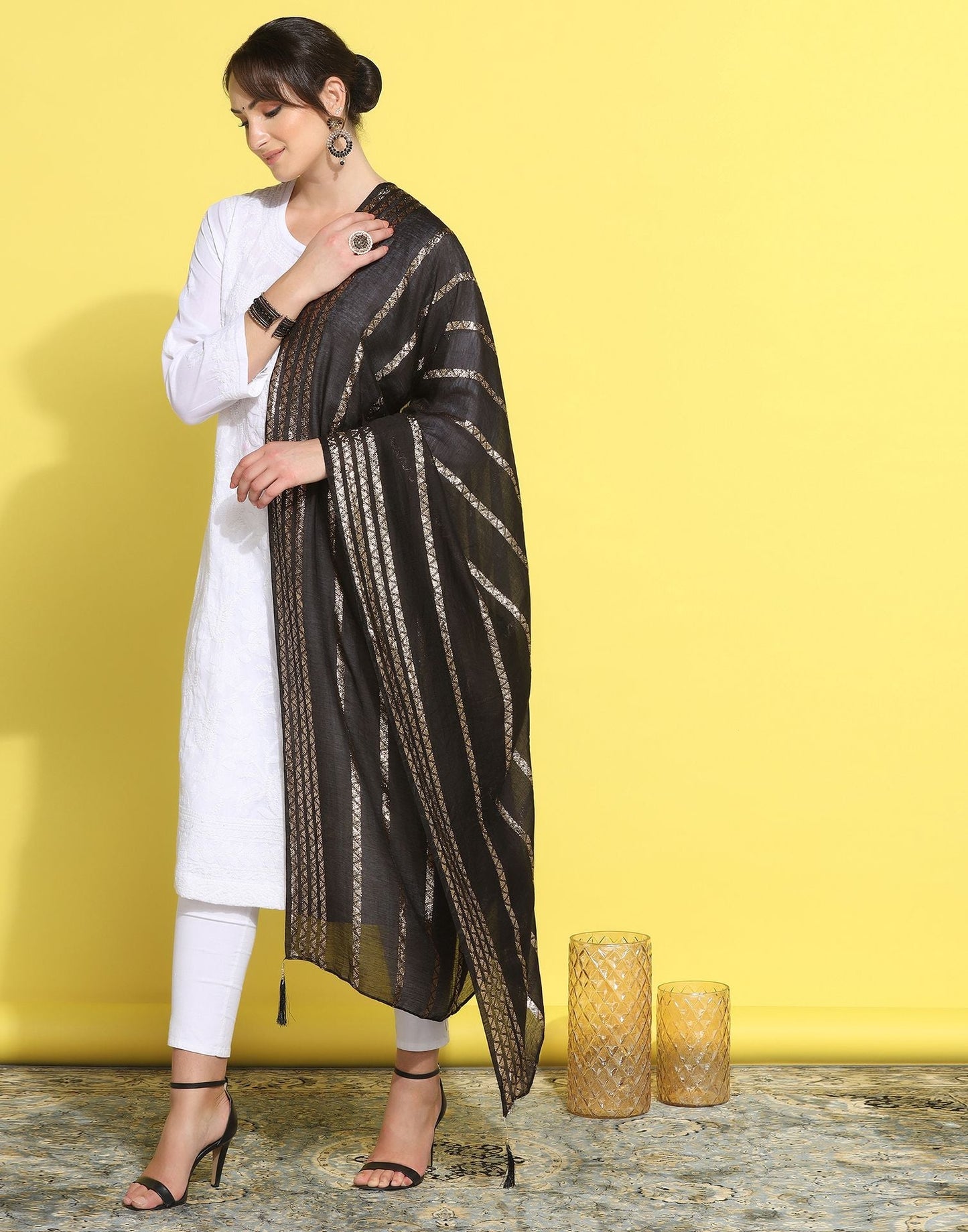 Black Cotton Dupatta