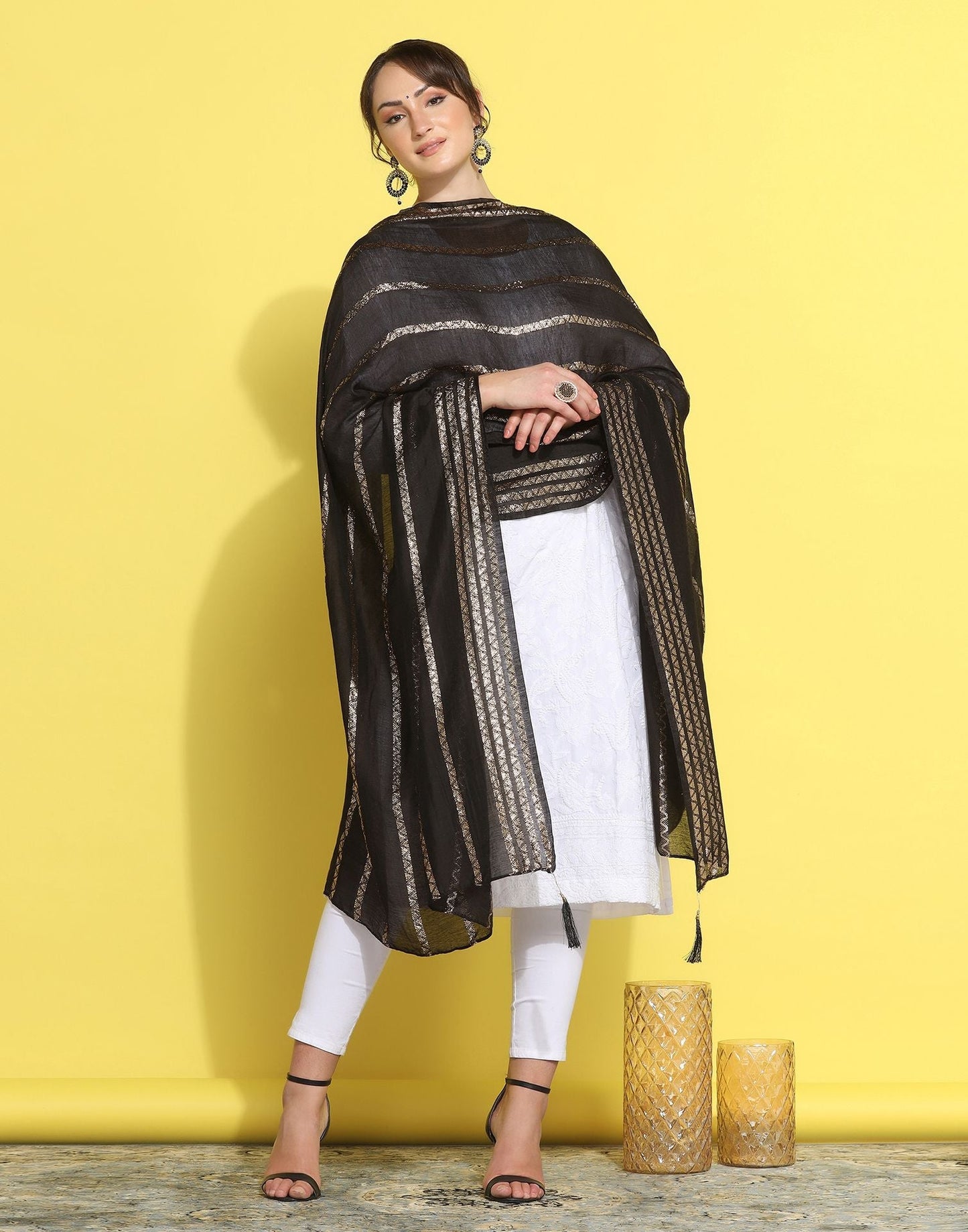 Black Cotton Dupatta