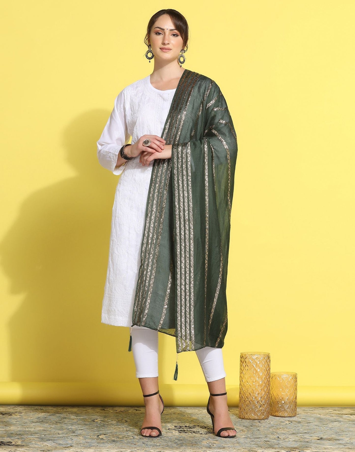 Green Cotton Dupatta