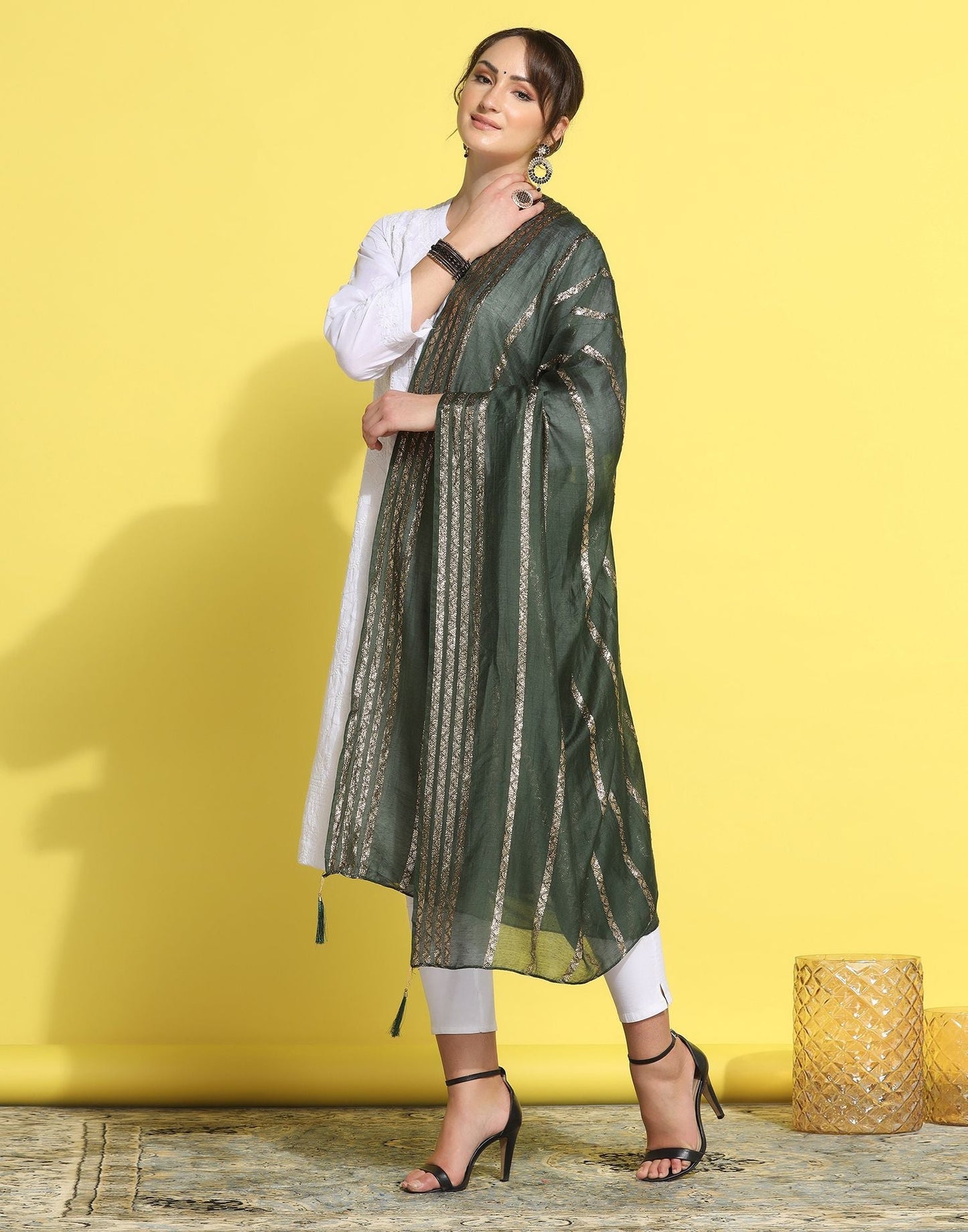 Green Cotton Dupatta