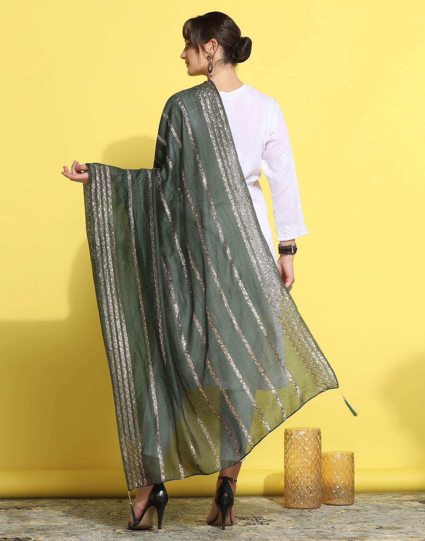 Green Cotton Dupatta