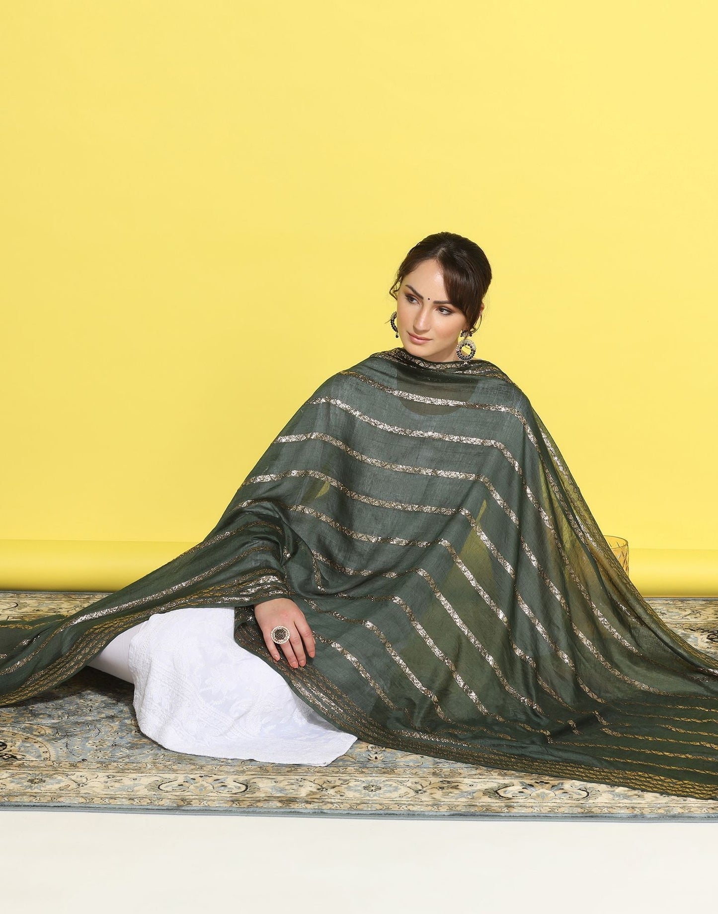 Green Cotton Dupatta