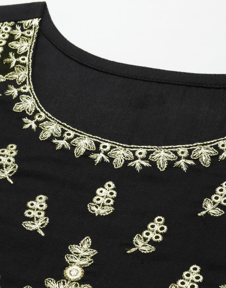 Black Kurti With Pant And Dupatta