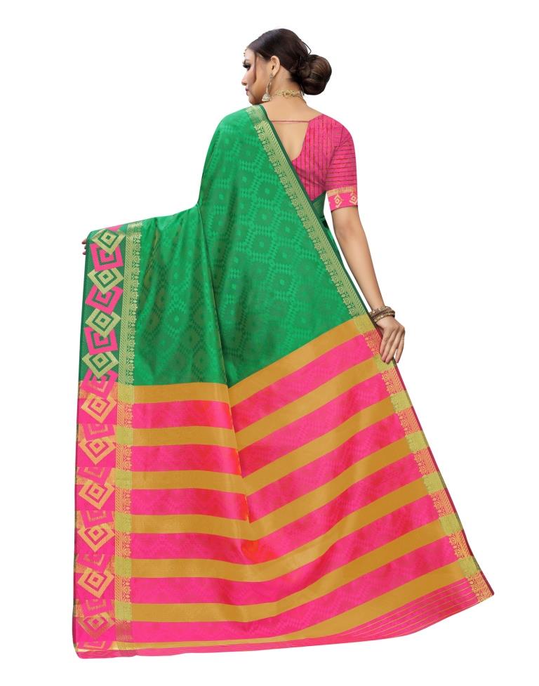 Green Banarasi Chanderi Saree