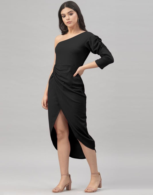 Exquisite Black Knitted  Dress