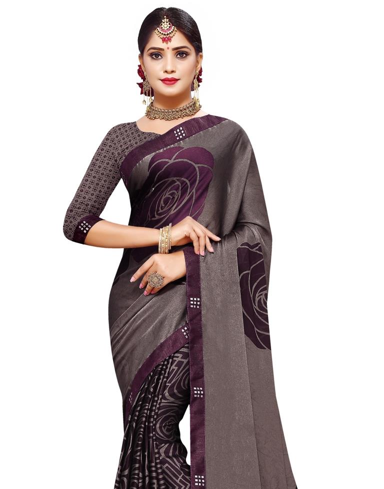 Grape Harvest Purple Coloured Chiffon Casual saree