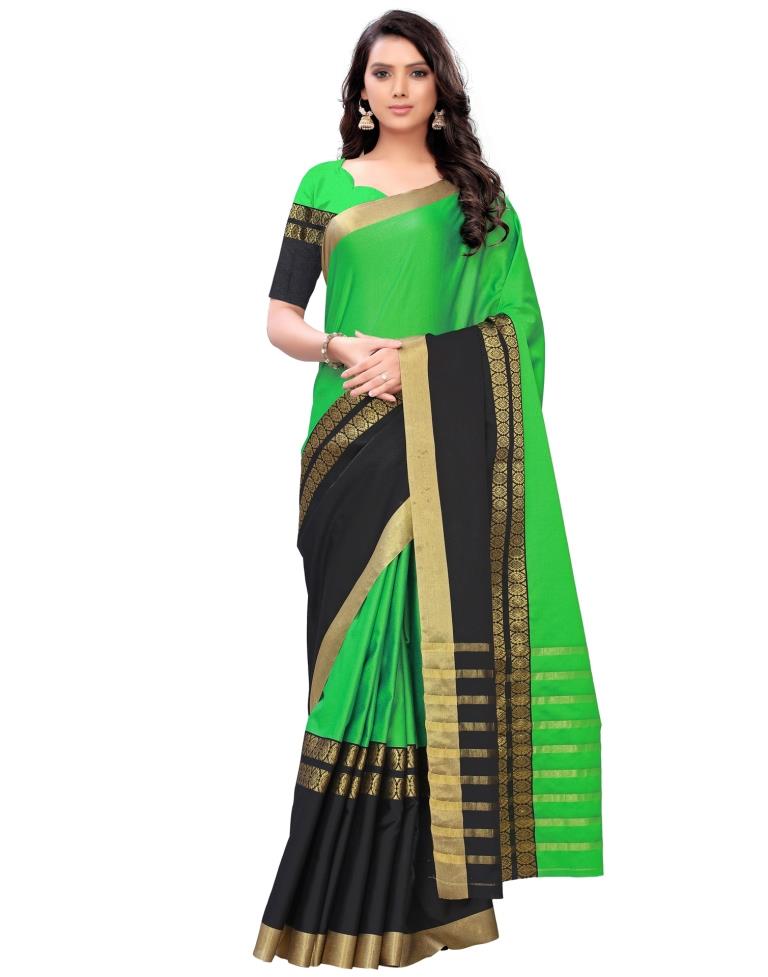 Green Coloured Poly Silk Jacquard Partywear saree