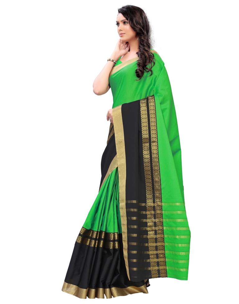 Green Coloured Poly Silk Jacquard Partywear saree