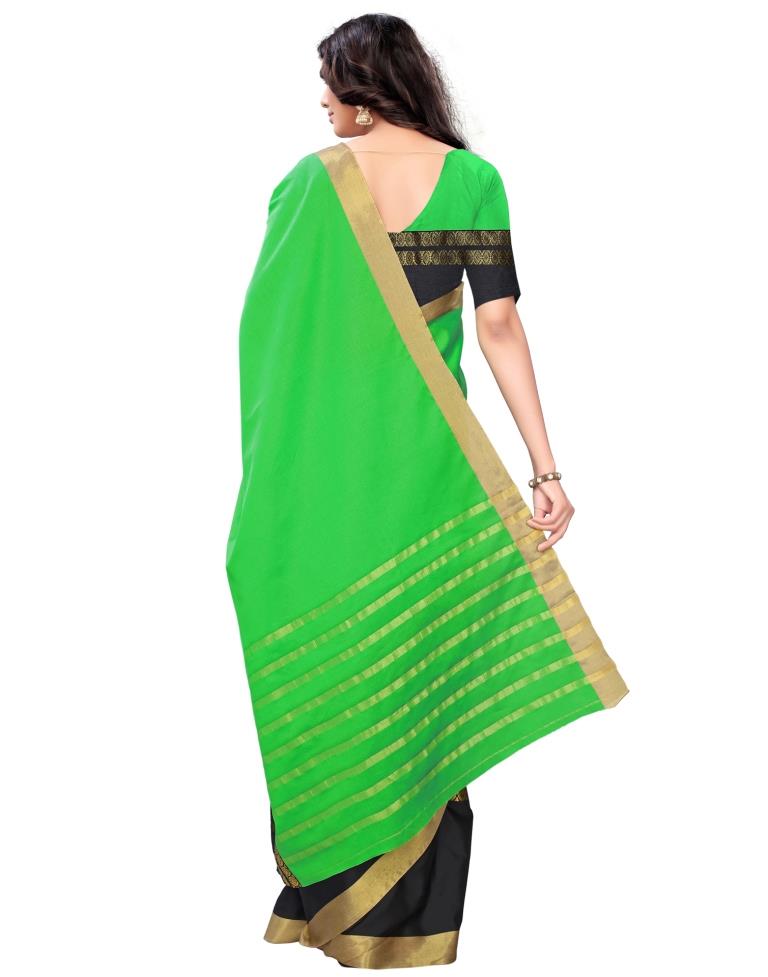 Green Coloured Poly Silk Jacquard Partywear saree