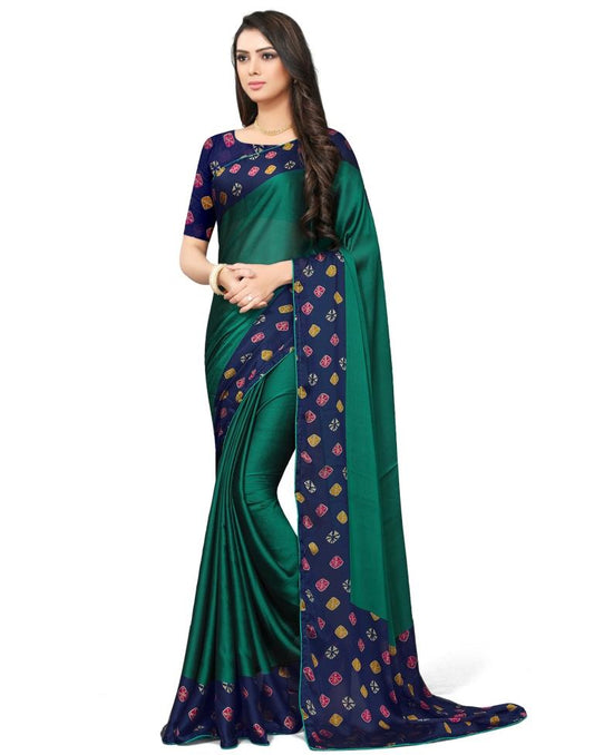 Green Coloured Chiffon Printed Casual saree