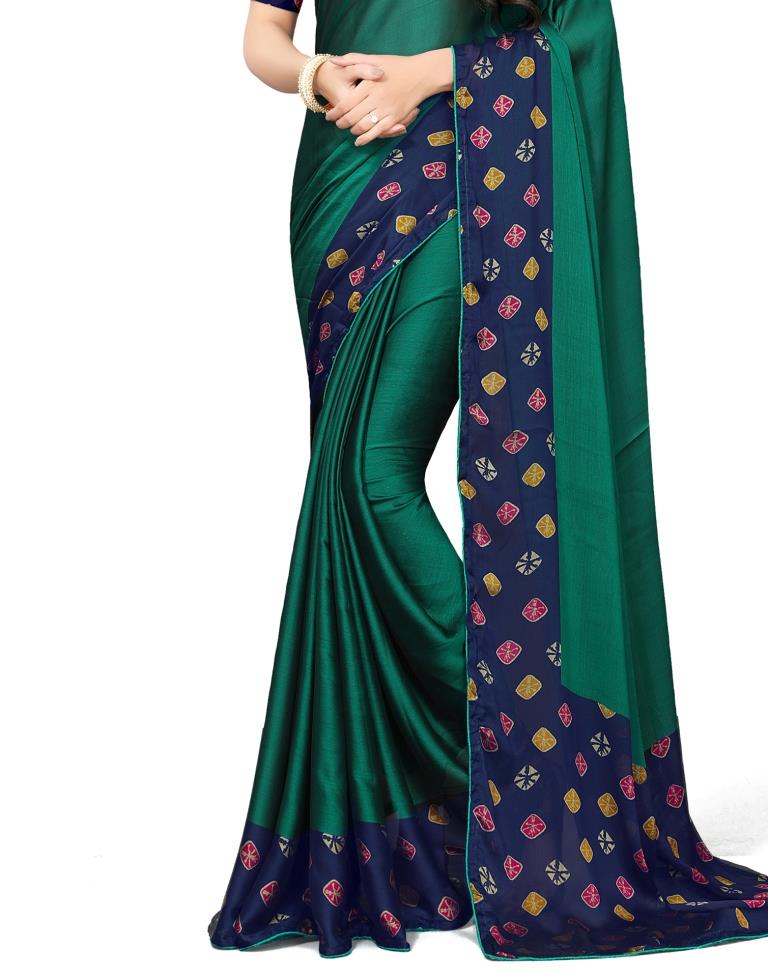 Green Coloured Chiffon Printed Casual saree