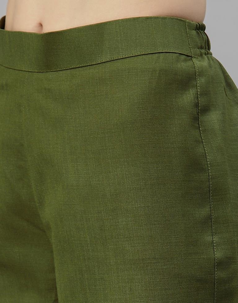 Green Kurti With Pant And Dupatta