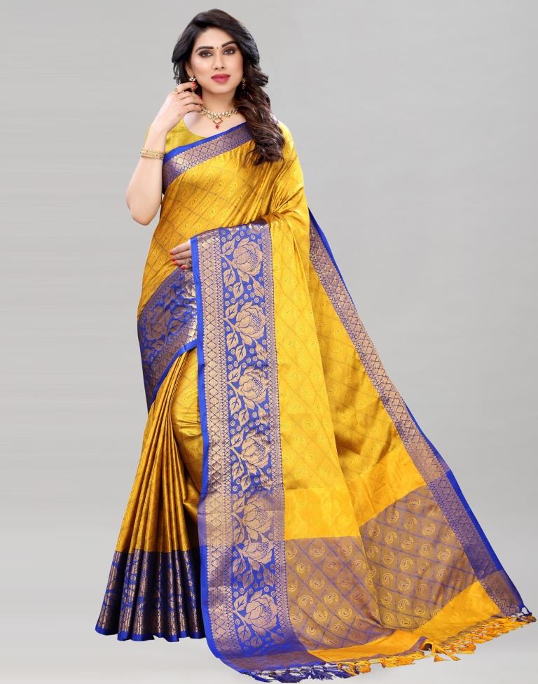 Fab Yellow Silk Saree